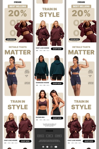 activewear, workout clothes, gym hoodie, sports bra, athletic wear, fitness apparel, gym outfit, bestseller push, sale promotion, lifestyle, editorial, bold, energetic, neutral, brown, black